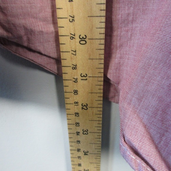J. Crew Secret Wash Classic Button Down Shirt Men L T Red Pinstripe LS 240 - Picture 12 of 13